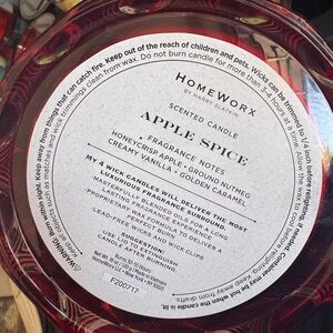 HomeWorx Apple Spice Scented Candle - Red